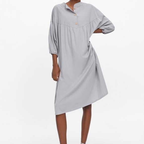 zara buttoned oversized shirt dress